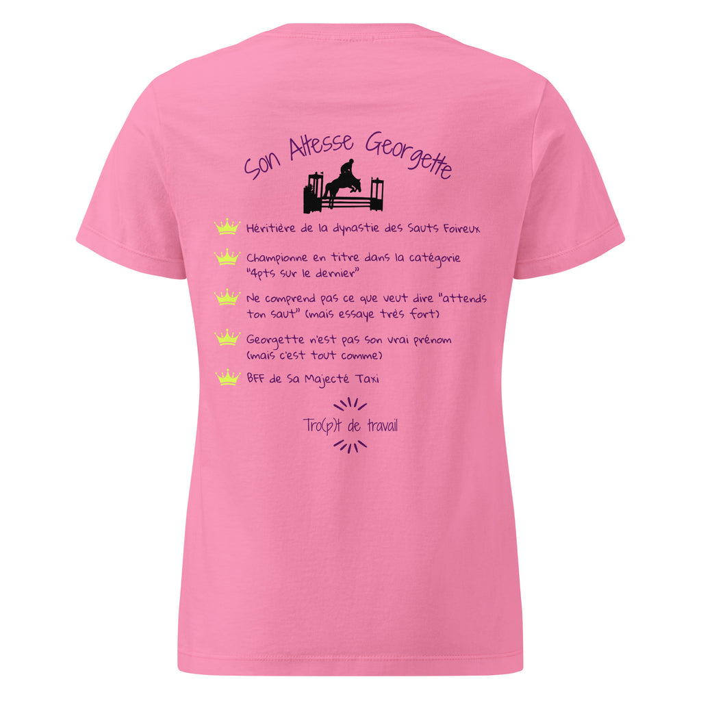 Tshirt humoristique sur le thème du cheval et du saut d'obstacle, qui parle des georgettes en concours d'équitation